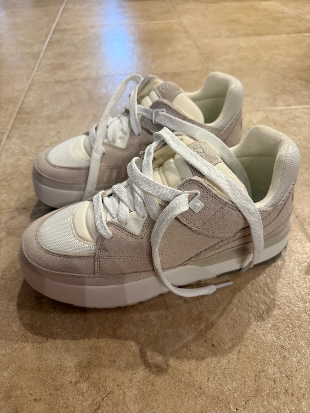 UGG Women's Taupe & White Platform Sneakers